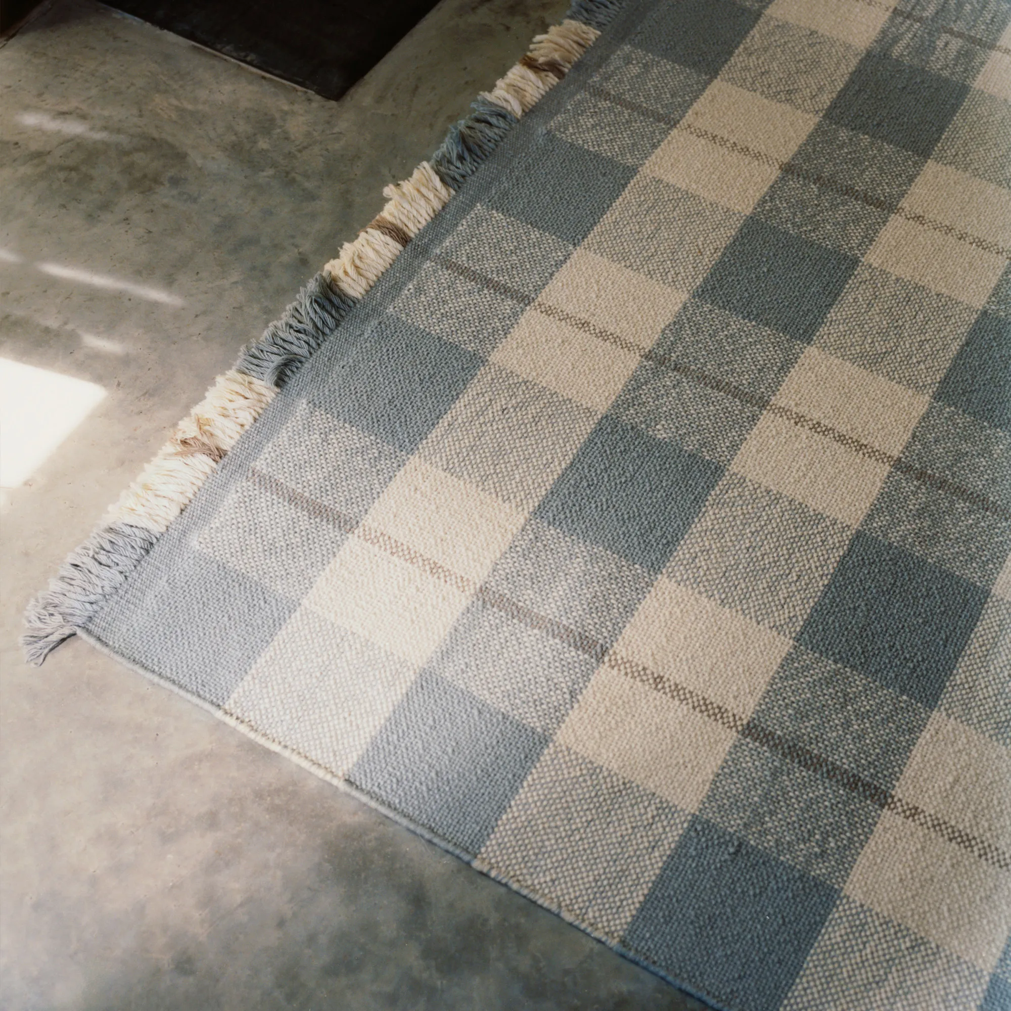 Plaid Blue/Cream ullmatta - 3