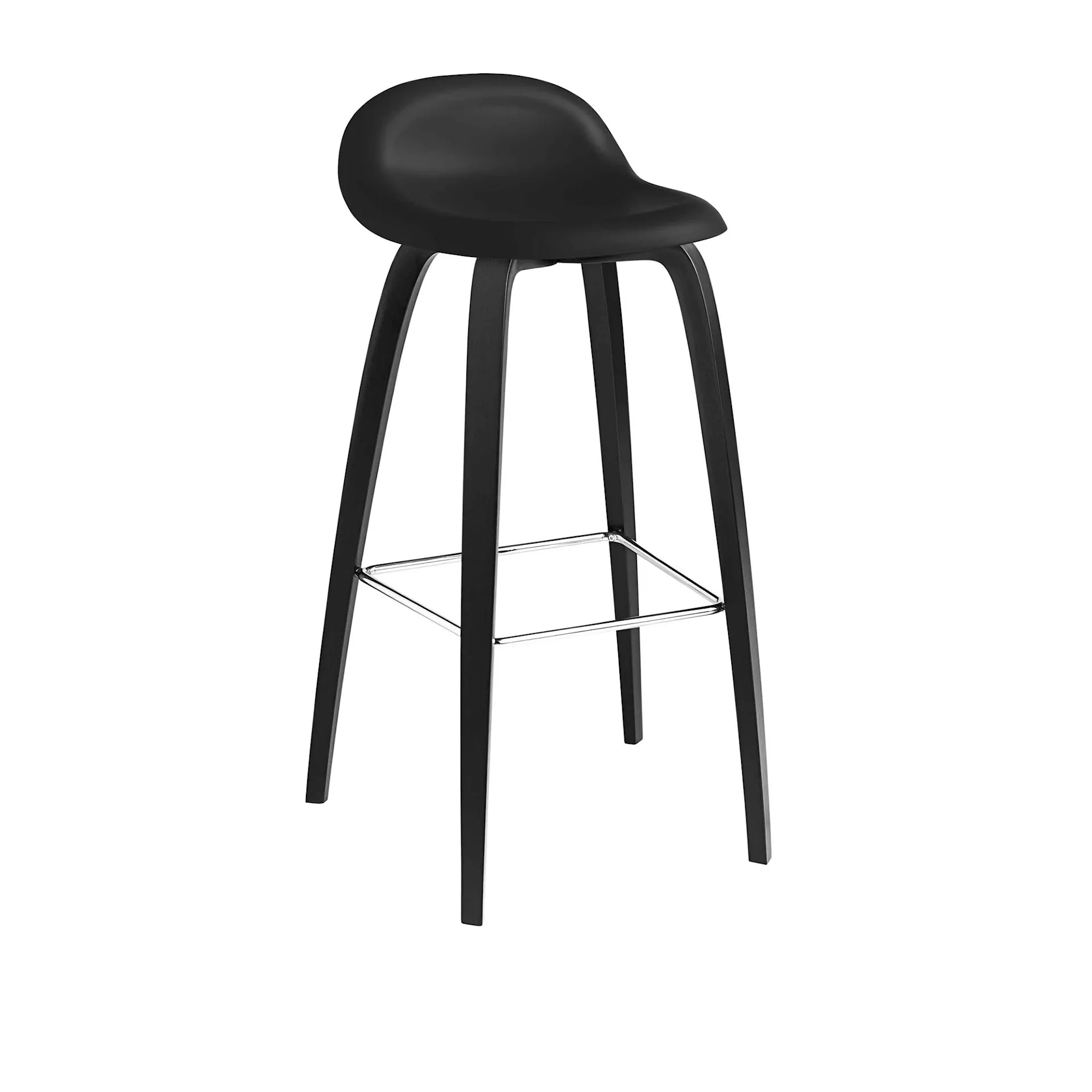 3D Bar Stool Wood Base - Ej klädd - Gubi - NO GA