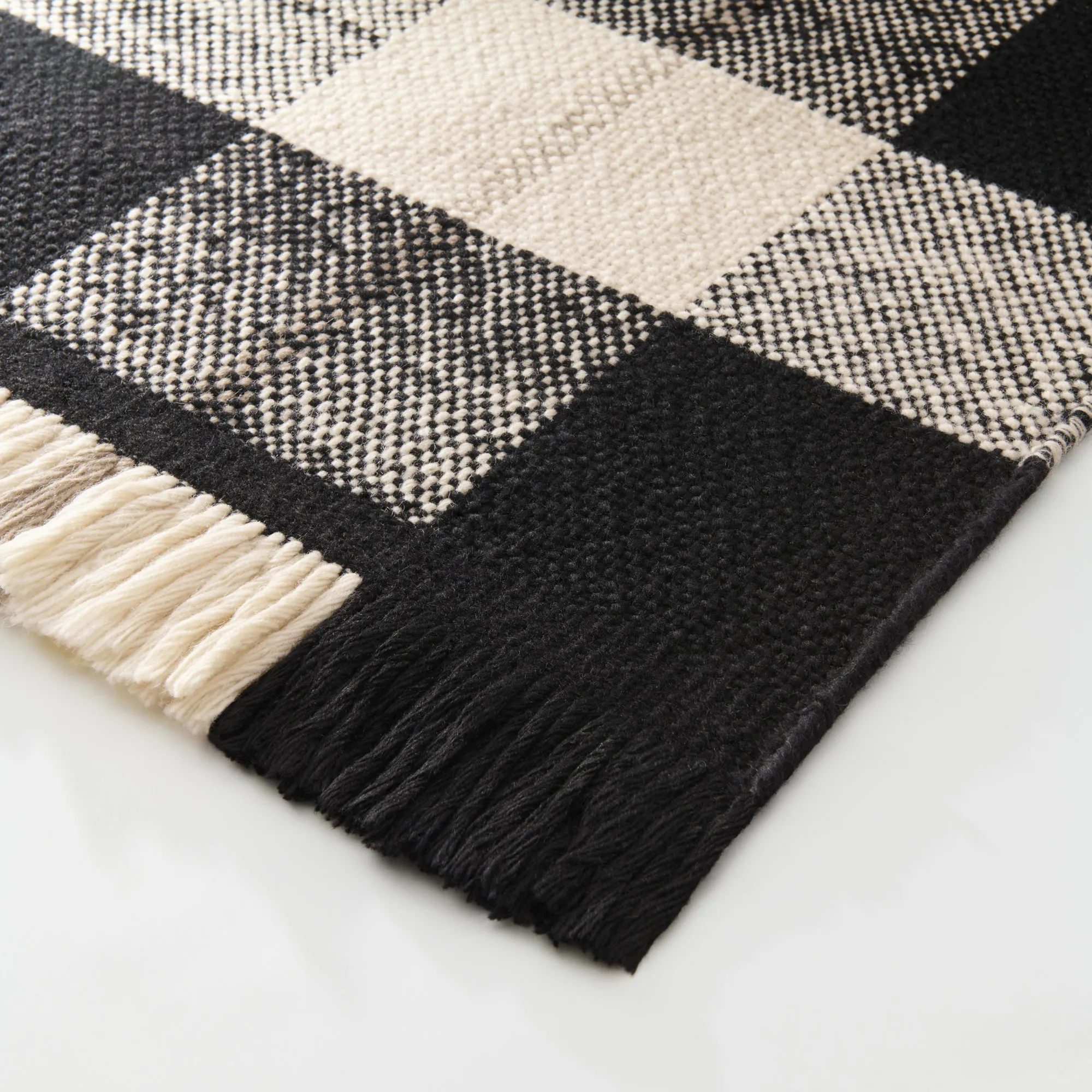 Plaid Black/Cream ullmatta - 6