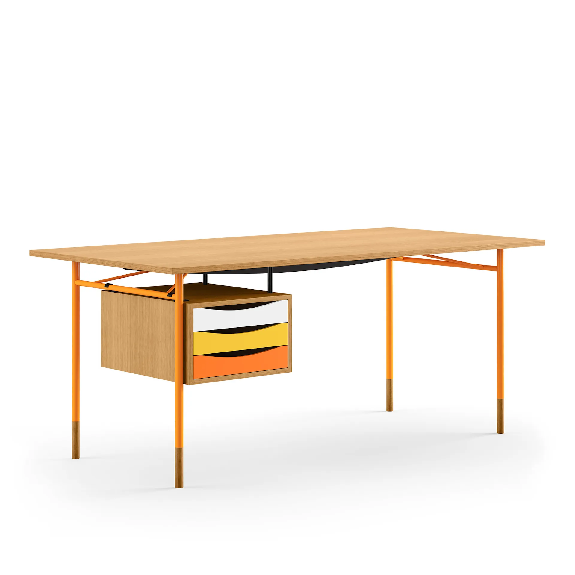 Nyhavn skrivbord 170 cm Warm med lådor Orange - House of Finn Juhl - Finn Juhl - NO GA