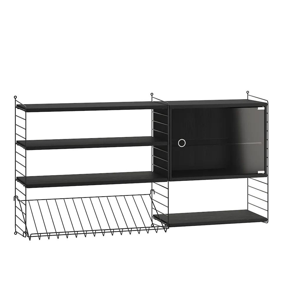 Vardagsrum hyllsystem S svart/svart