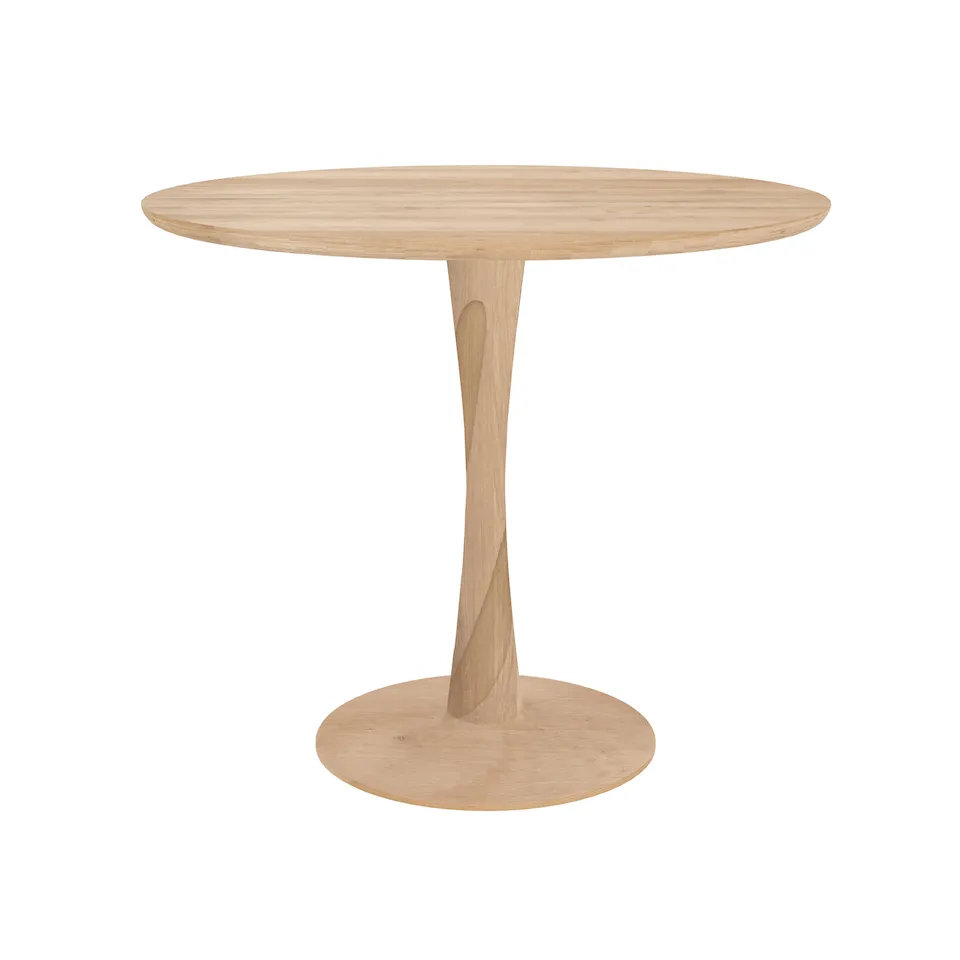 Torsion Dining Table, Ek, Ø90 cm