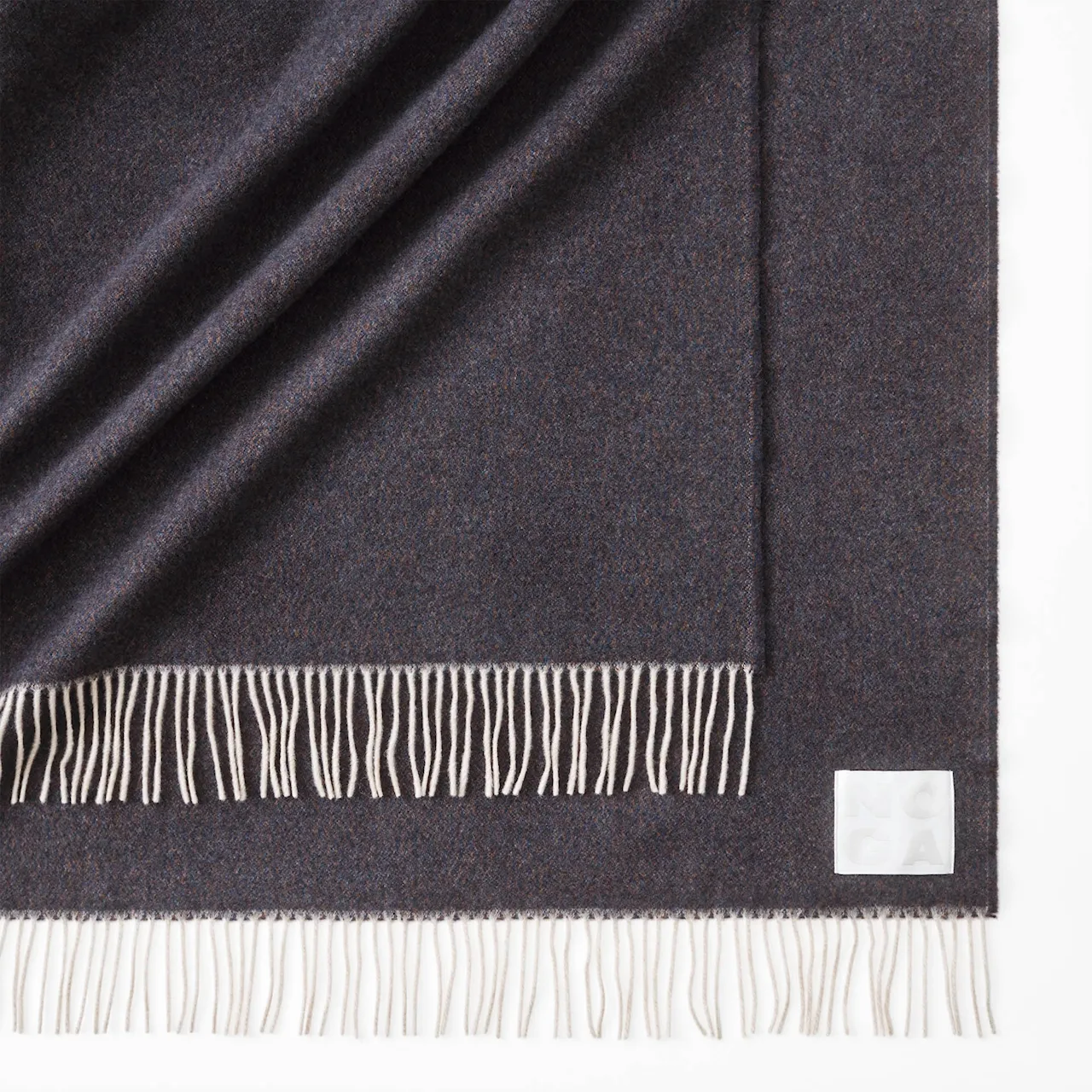 Merino Mouliné Throw Chocolate Brown/Midnight Blue