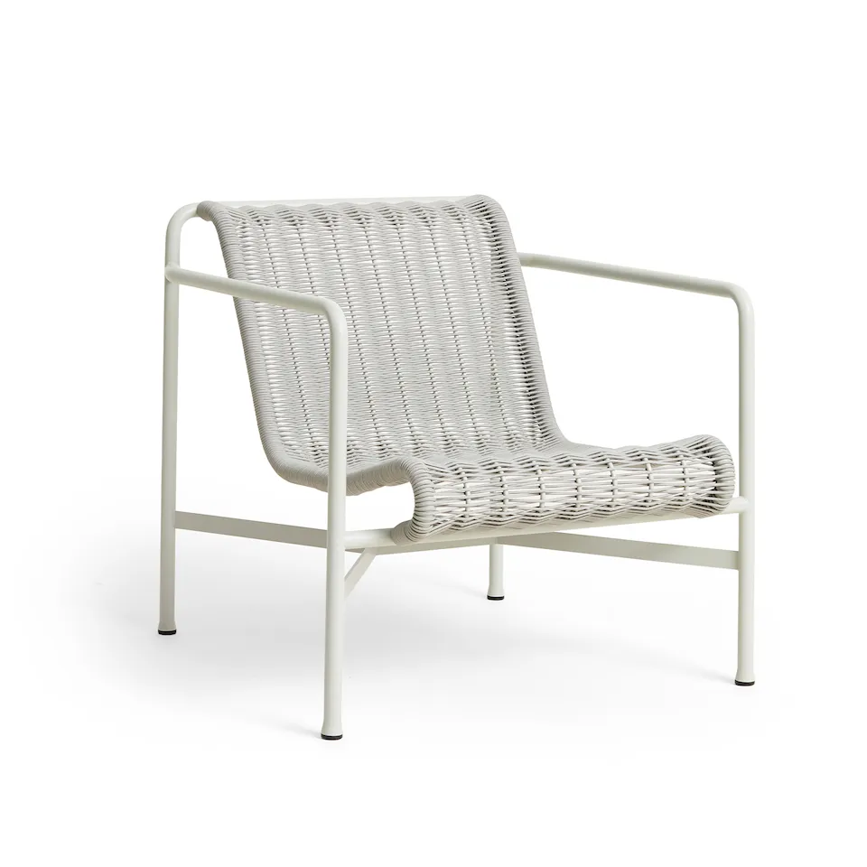 Palissade cord låg loungestol - Sky grey powder coated steel