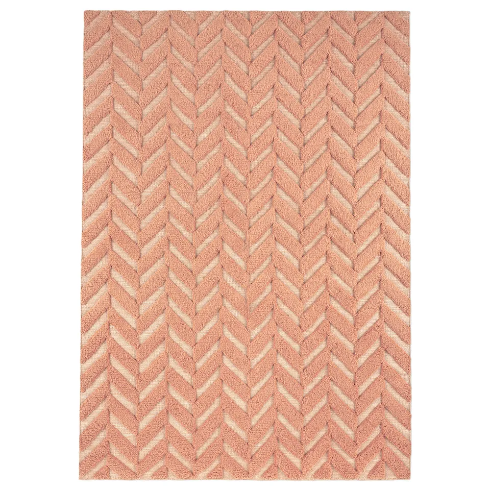 Herringbone Salmon Pink ullmatta