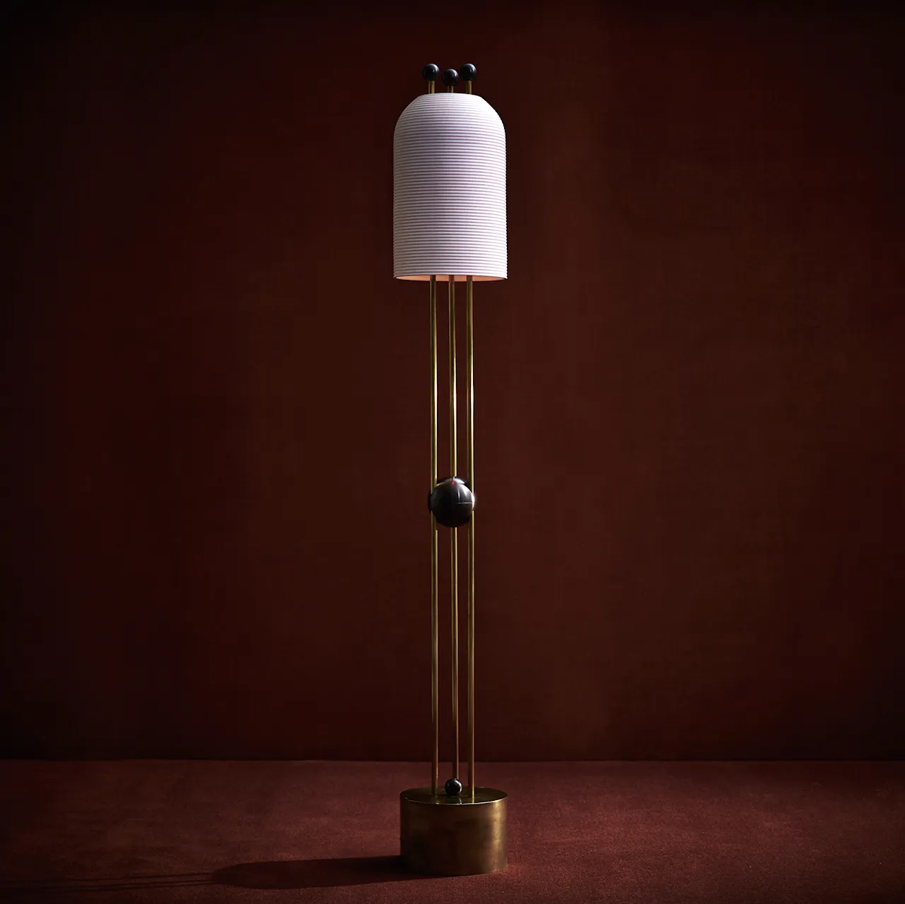 Lantern : Floor Lamp - Aged Brass