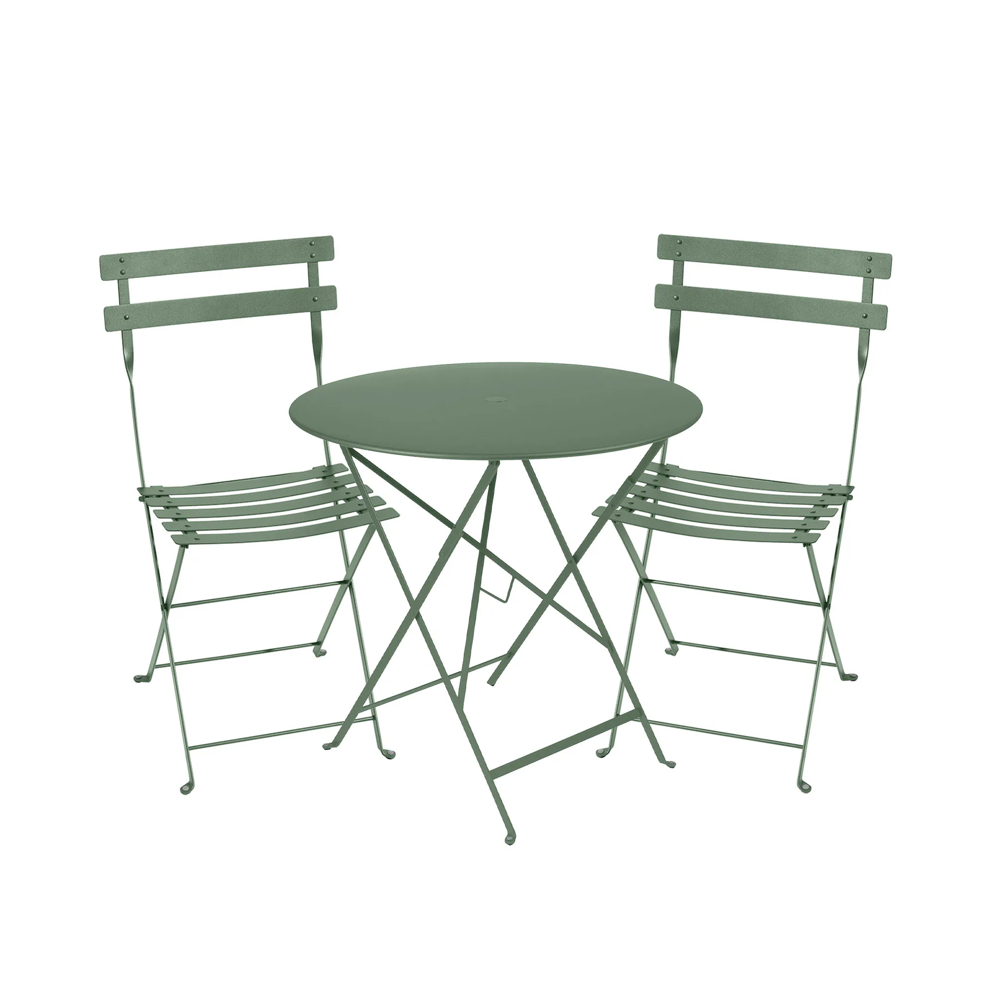 Bistro matgrupp bord 77cm & 2 metall stolar - 1