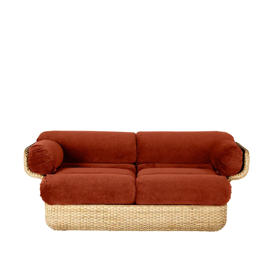 Basket Sofa - Fully Upholstered, 2-seater Rattan Belsuede Special FR 133, Dedar