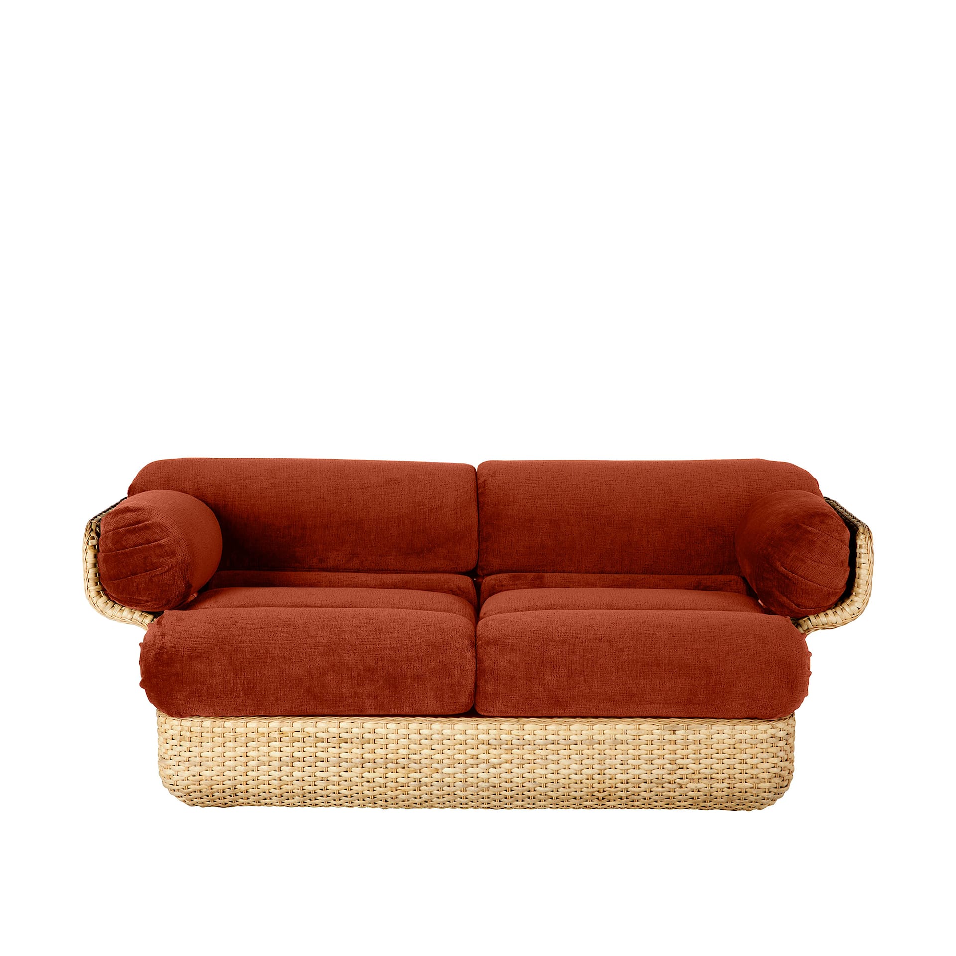 Basket Sofa - Fully Upholstered, 2-seater Rattan Belsuede Special FR 133, Dedar - Gubi - Joe Colombo - NO GA