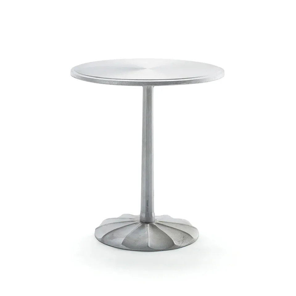 Uppsala natur rå aluminium matbord utomhus Ø 65 cm