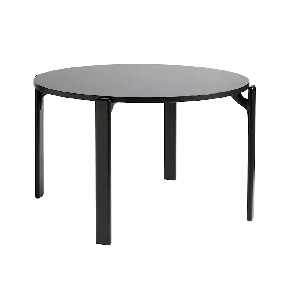 Rey Table Deep black waterbased lacq. beech frame, 128xH74,5 Vulcano laminate tabletop