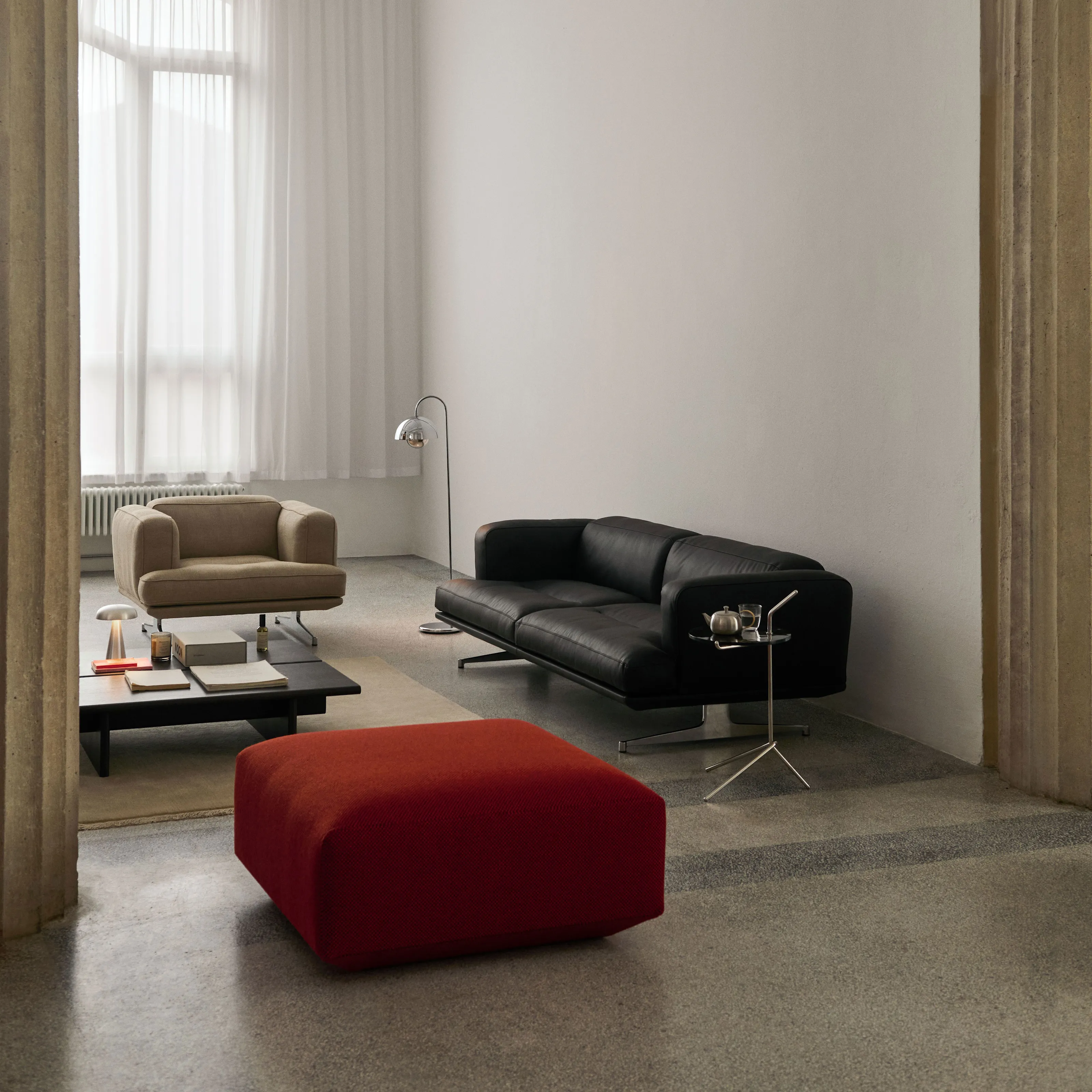 Inland AV23 3-sitssoffa aluminium - 2