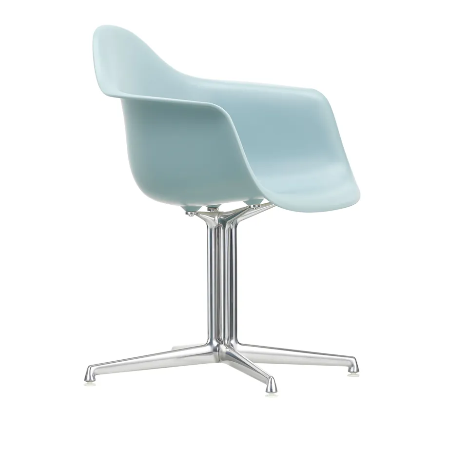 Eames Plastic Armchair DAL 23 Ice Grey Aluminium Polished