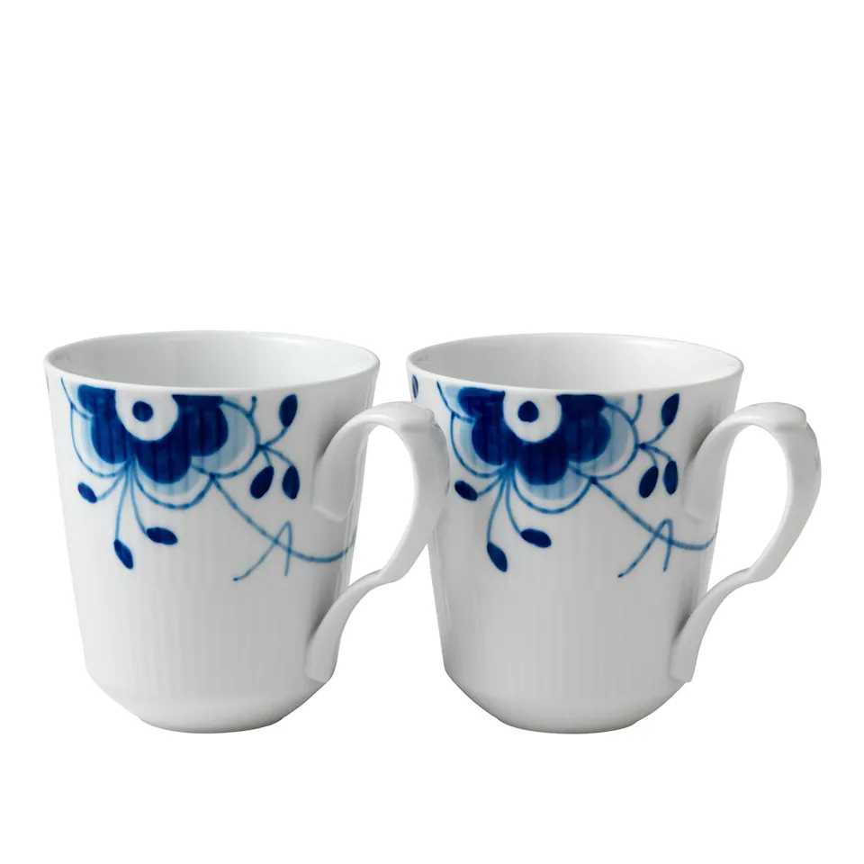 Blue Fluted Mega Mugg 38 cl 2 st