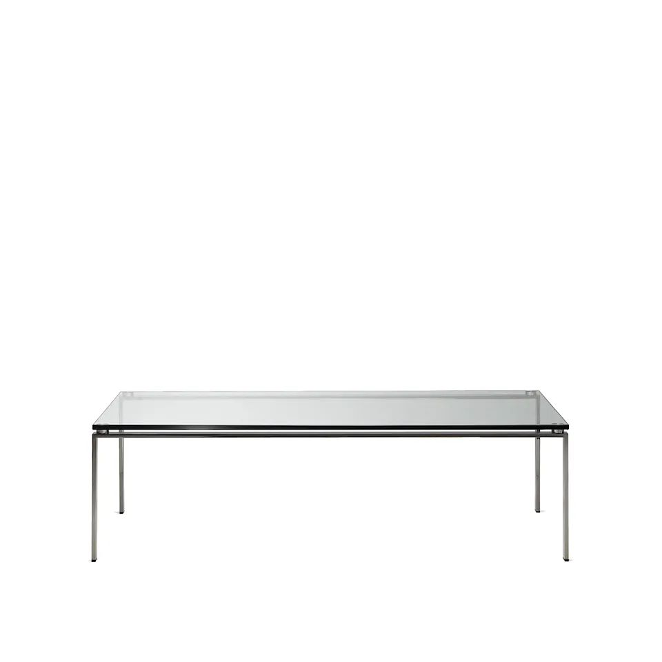 Foster Tables T4, Crystal Glass, Matt Brushed, H: 38, L: 80, Br: 130