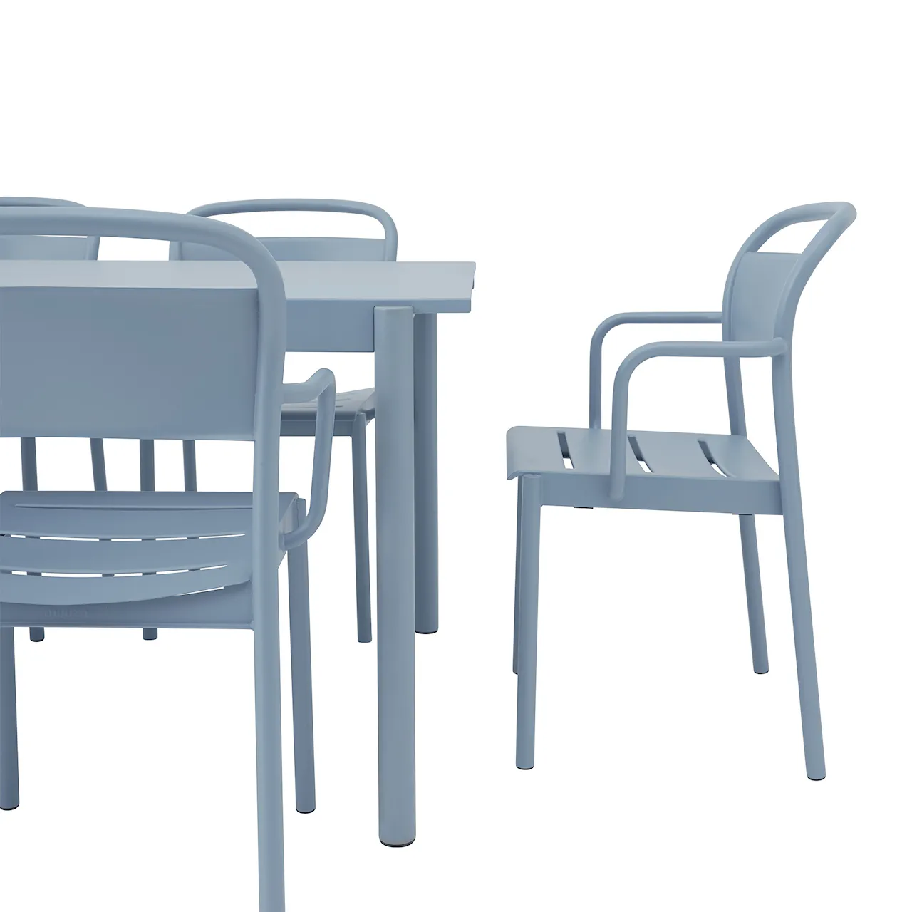 Linear Steel Armchair Pale Blue