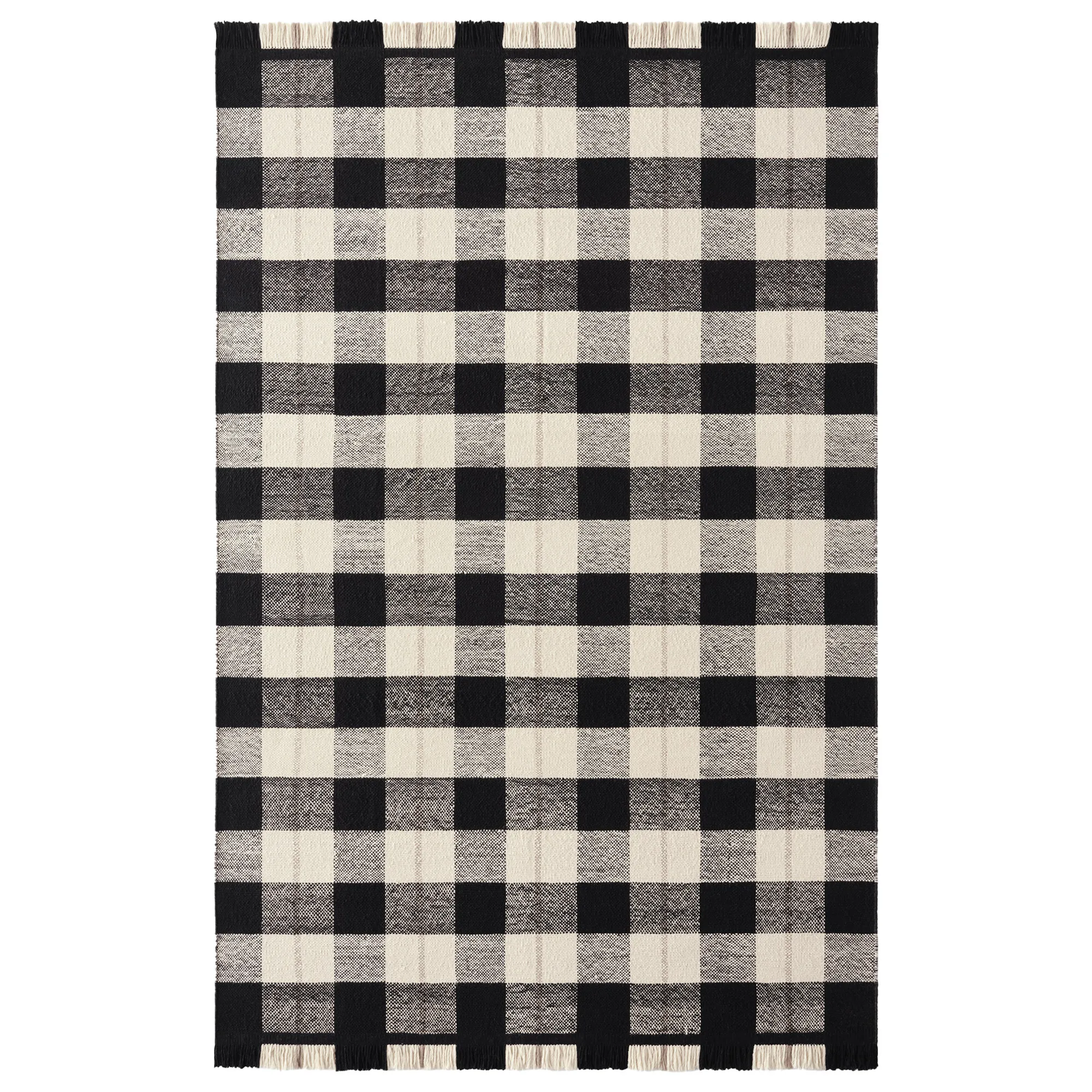Plaid Black/Cream ullmatta - 1