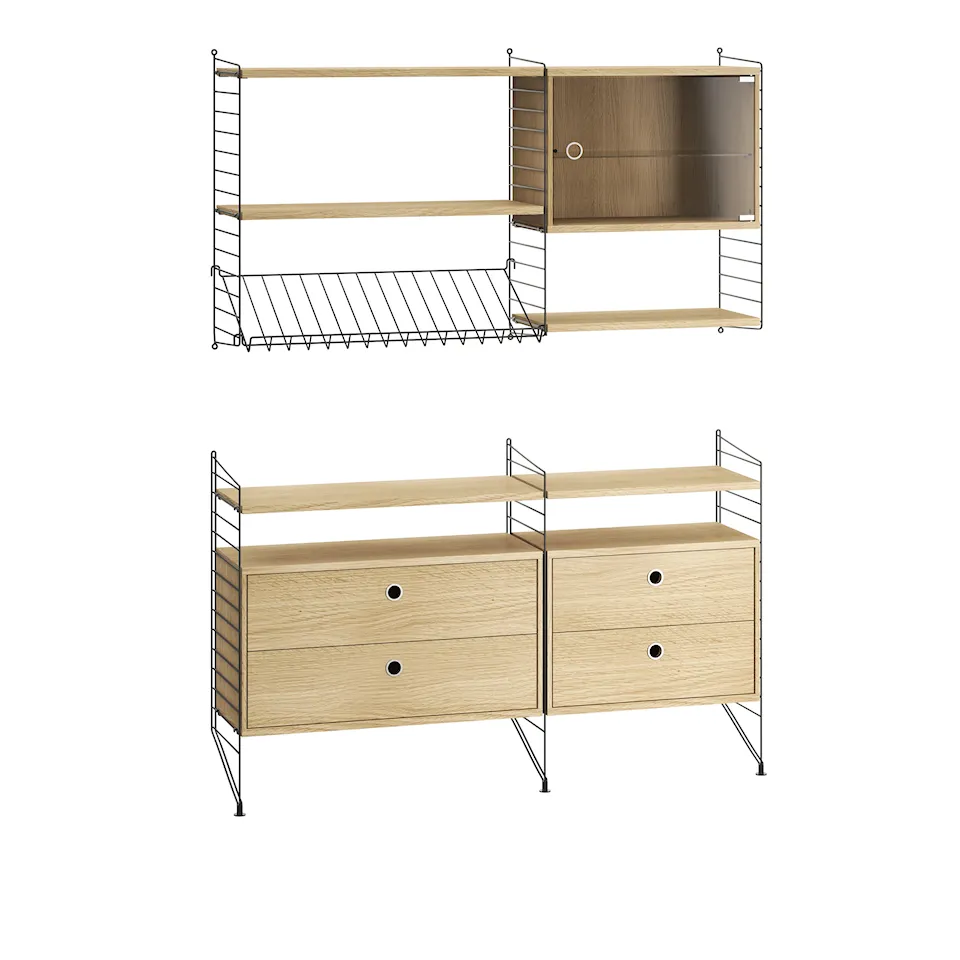 Vardagsrum hyllsystem T Ek/Svart
