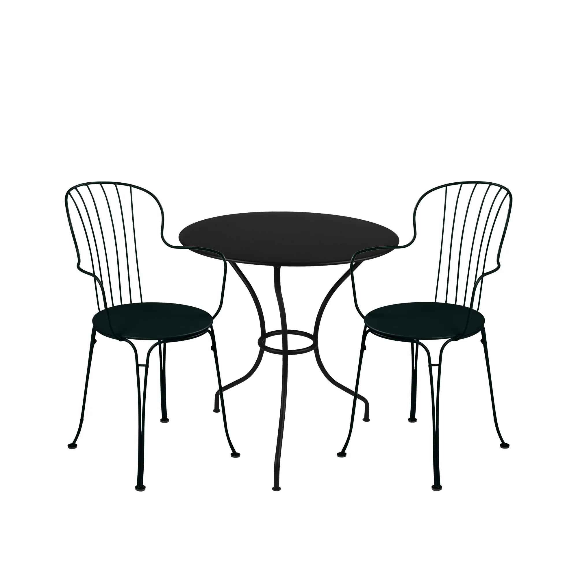 Opéra+ matgrupp pedestalbord Ø67cm & 2 karmstolar - 1