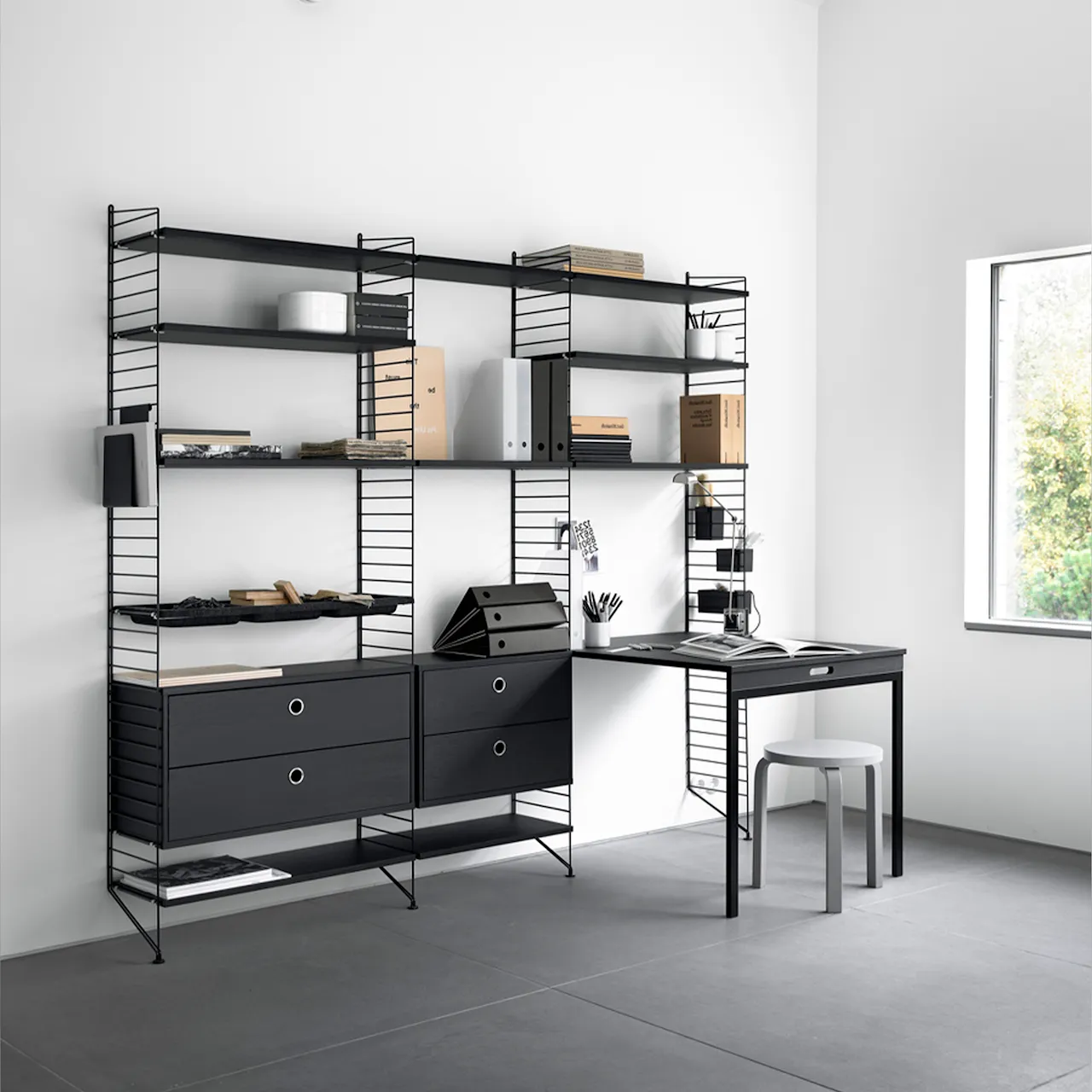 Kontor hyllsystem E valnöt/brun