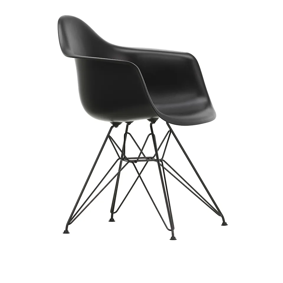 Eames Plastic Armchair DAR 12 Deep Black Basic Dark Base