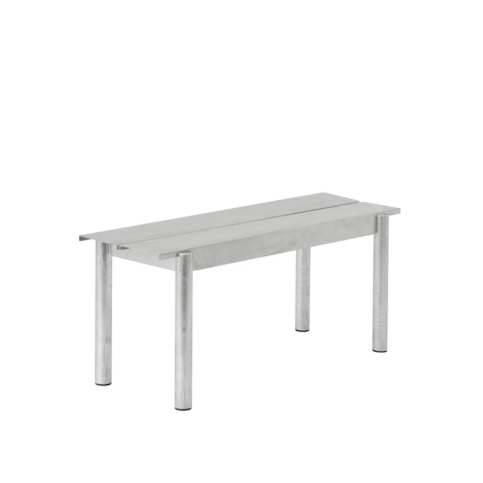 Linear steel bench 110x34cm warm galvanized steel