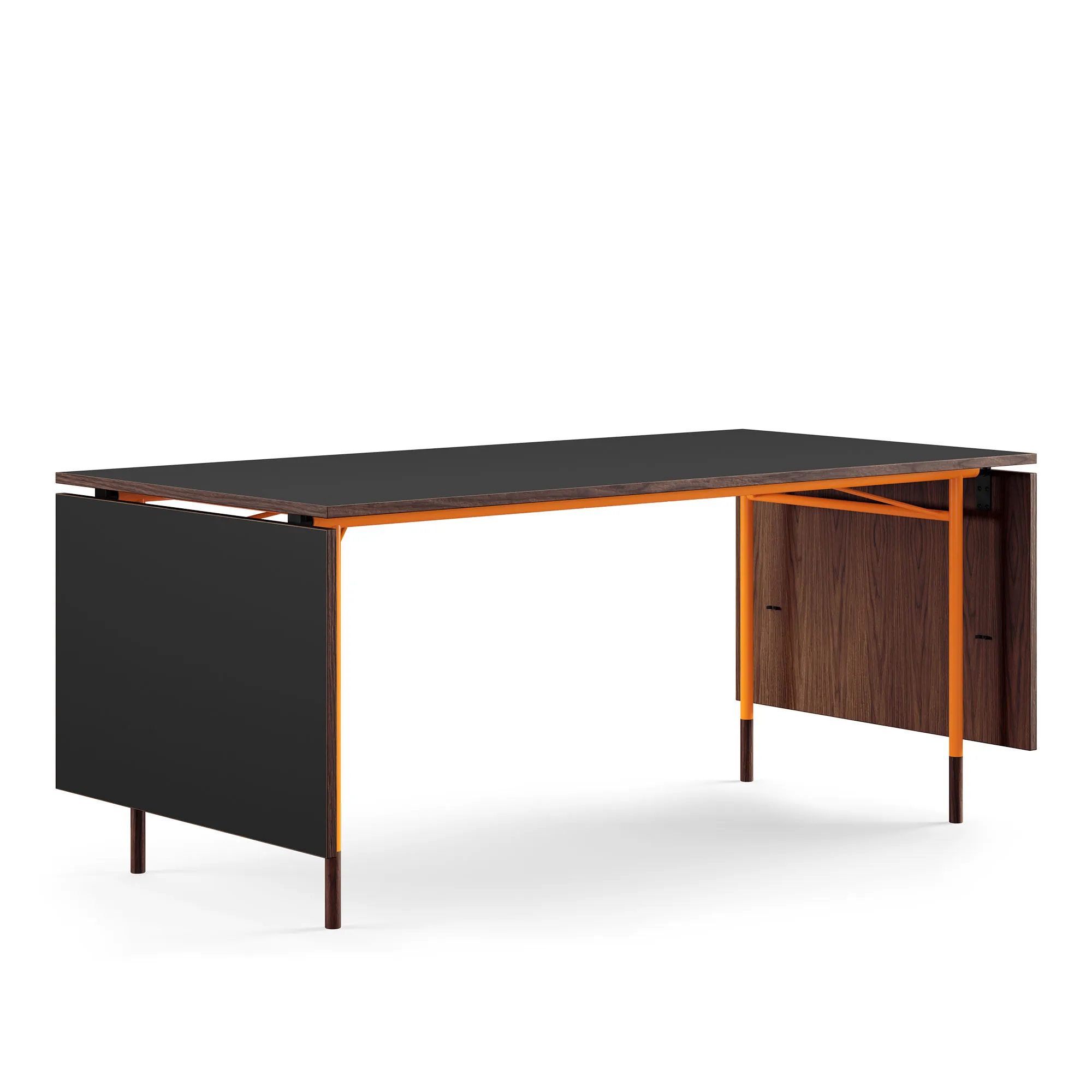 Nyhavn matbord med klaffar Black Linoleum/Walnut - 1