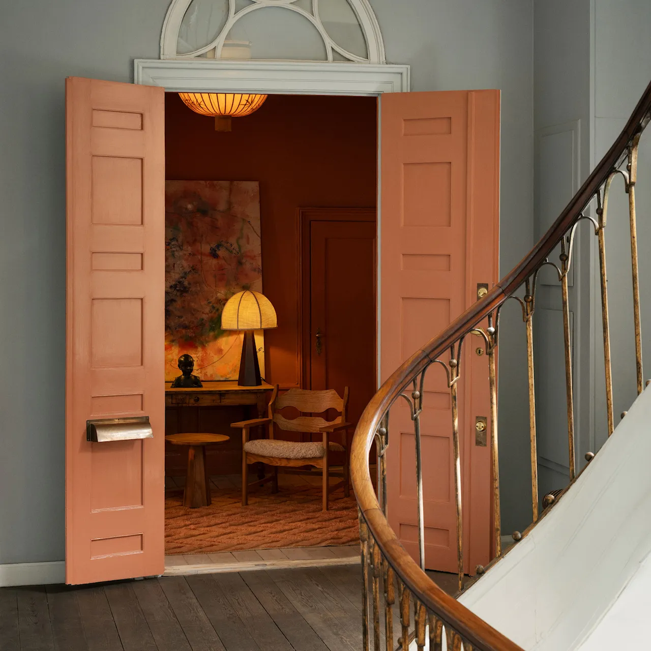 Herringbone Salmon Pink ullmatta
