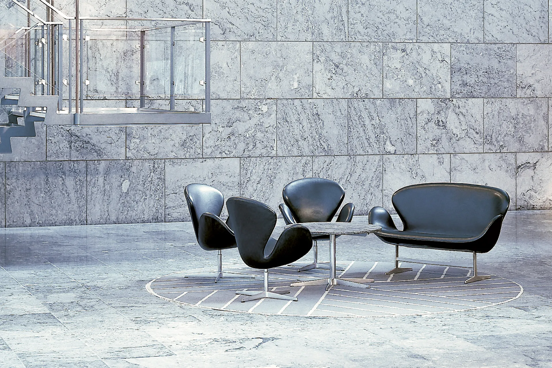 Svanen 2-sits - Fritz Hansen - Arne Jacobsen - NO GA