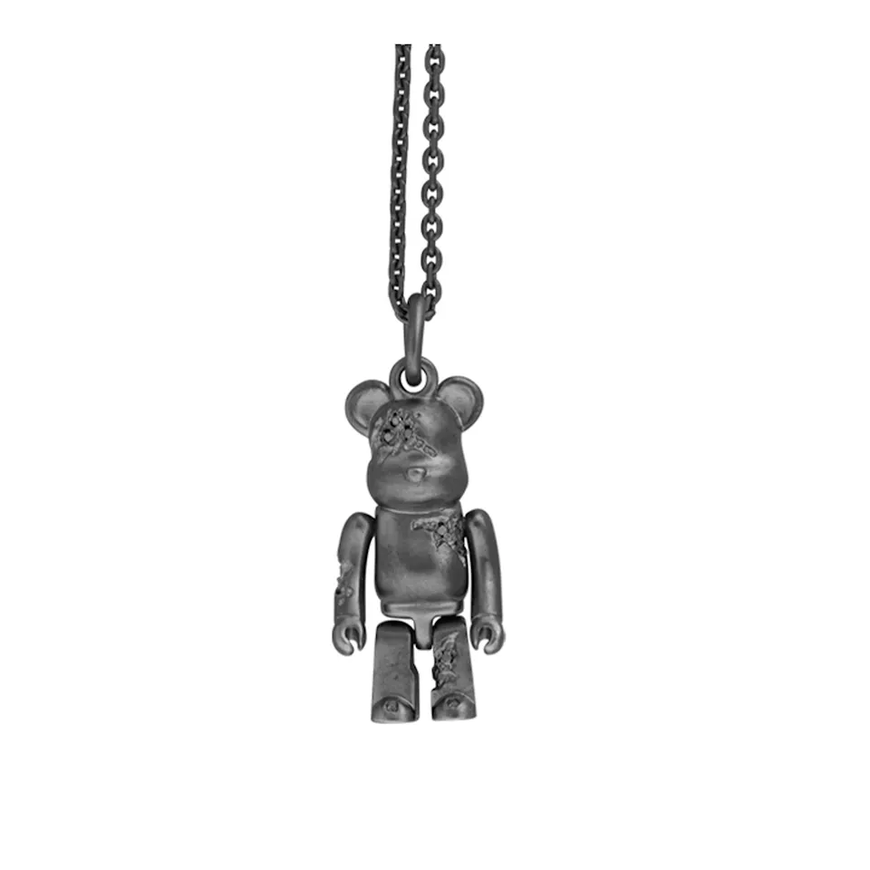 IVXLCDM × BE@RBRICK Cracked Necklace Black