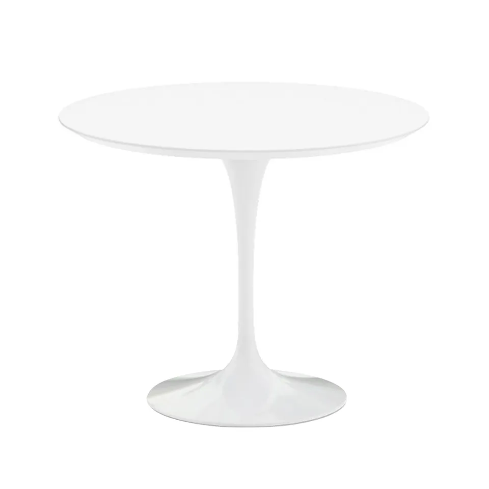 Saarinen Round Table - Matbord, Ø 91 cm, Vitt underrede, skiva i Vit laminat