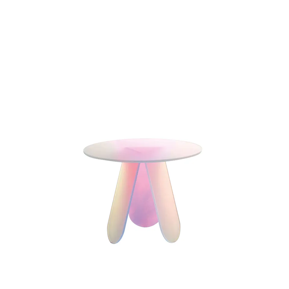 SHI02 Shimmer Side Table, Transparent glass, Ø65 