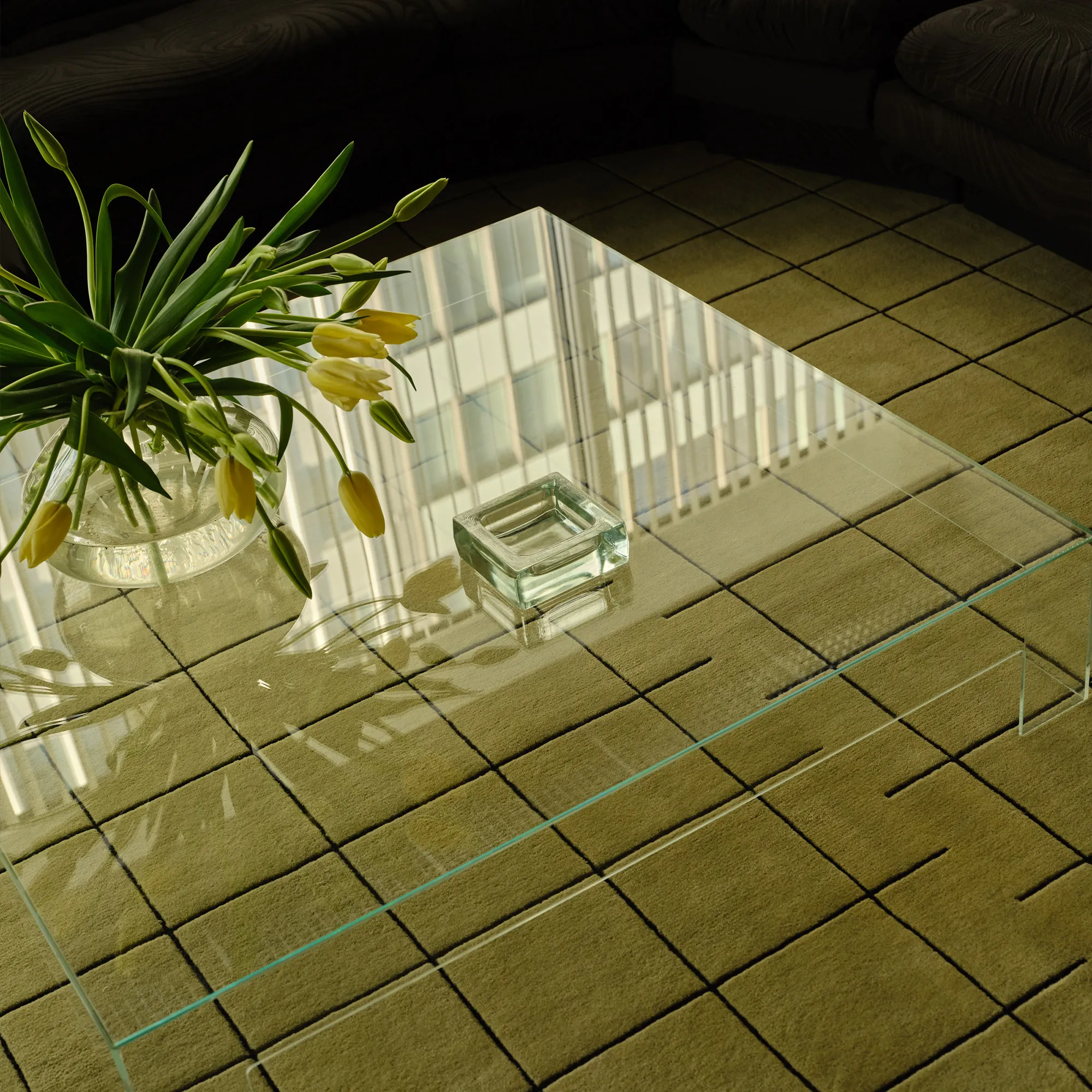 Grid Pistachio/Black ullmatta - 3