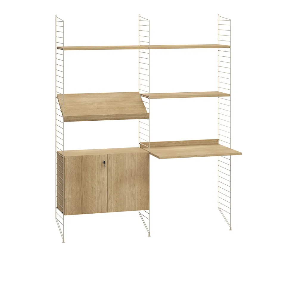 Kontor hyllsystem I ek/beige
