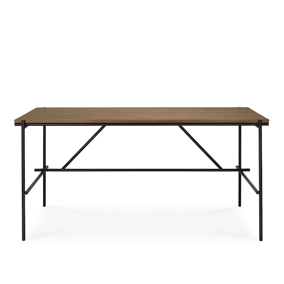 Oscar Desk - Teak - Rectangular - With Cable Management, 160 x 80 cm