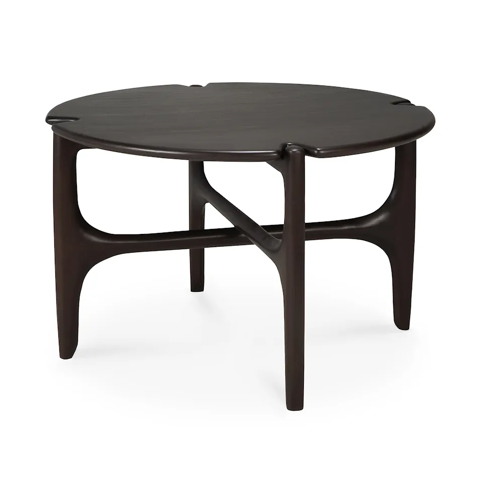 PI Coffee Table - Varnished Mahogany - Dark Brown - Round, Ø65 cm