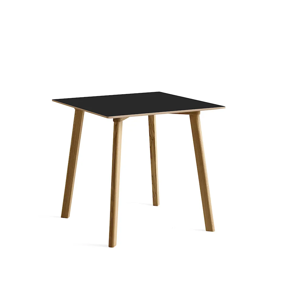 CPH Deux 210 2.0 Table Lacquered Oak Frame L75 X W75 X H73 Ink Black Top Lacquered Beech Edge