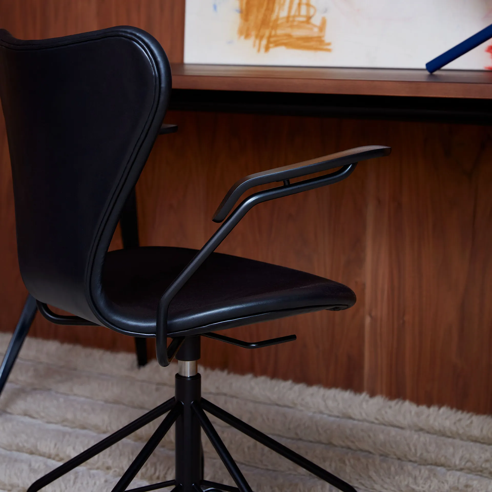 3217 Sjuan Helklädd Black Special Edition - Fritz Hansen - Arne Jacobsen - NO GA