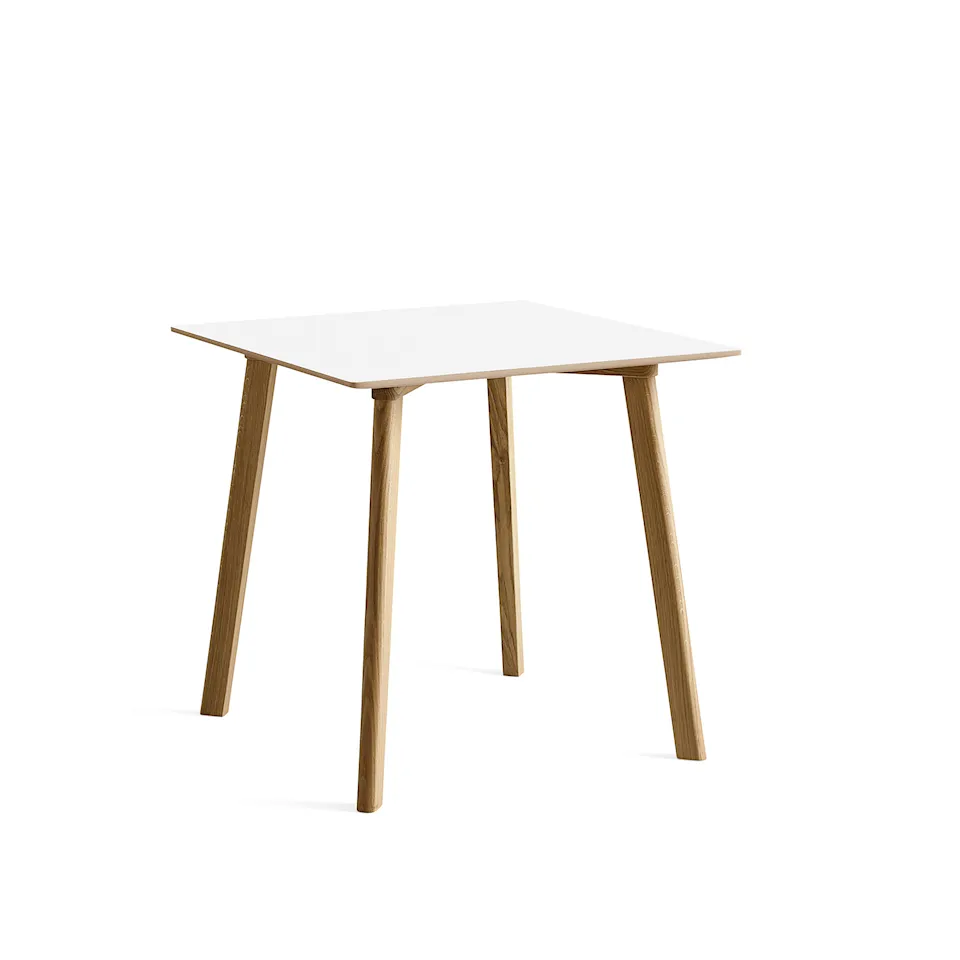 CPH Deux 210 2.0 Table Lacquered Oak Frame L75 X W75 X H73 Pearl White Top Lacquered Beech Edge