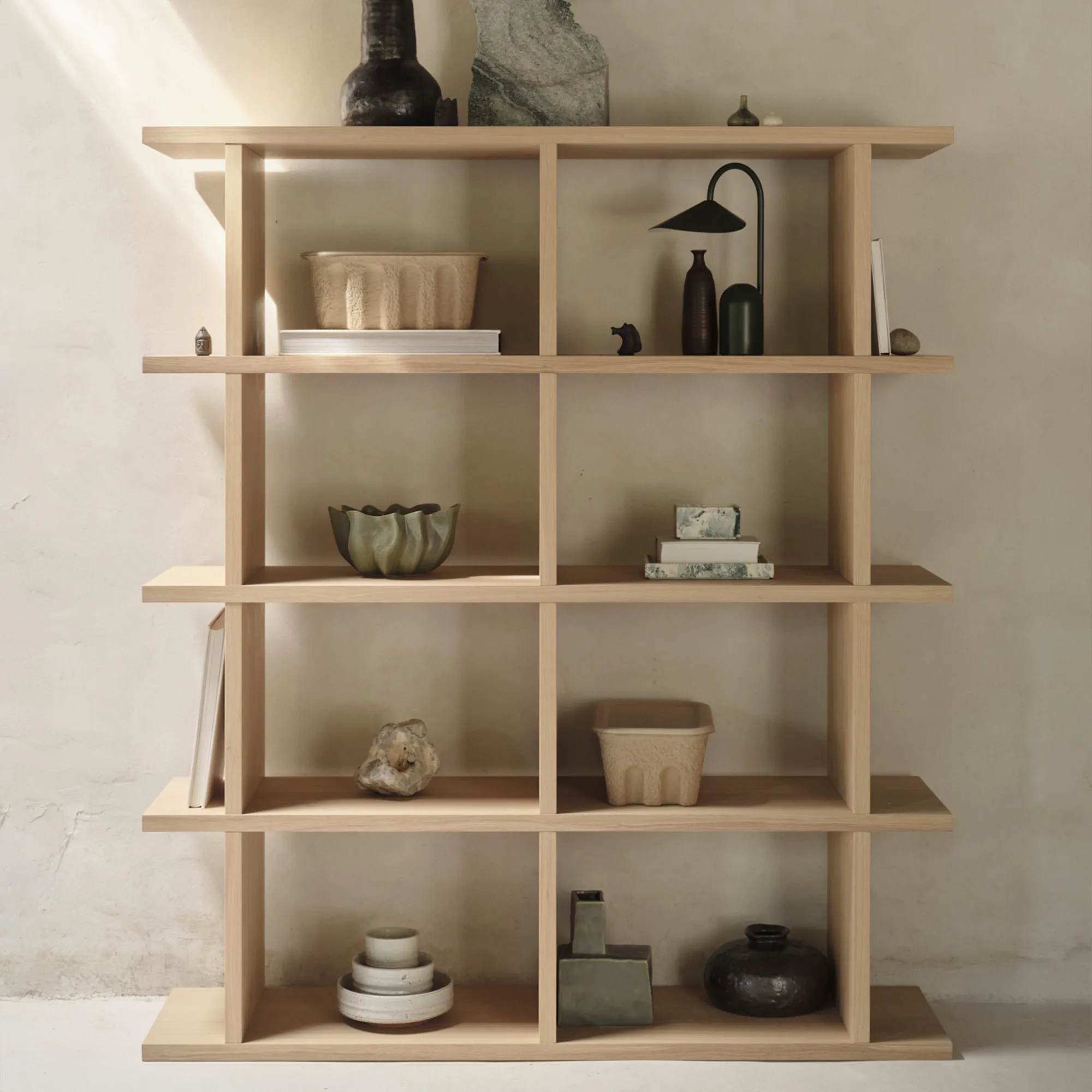 Kona bokhylla 2 x 4 hyllplan