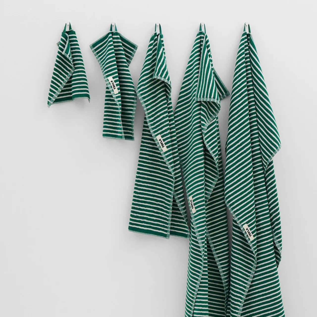 Terry handduk teal green stripes