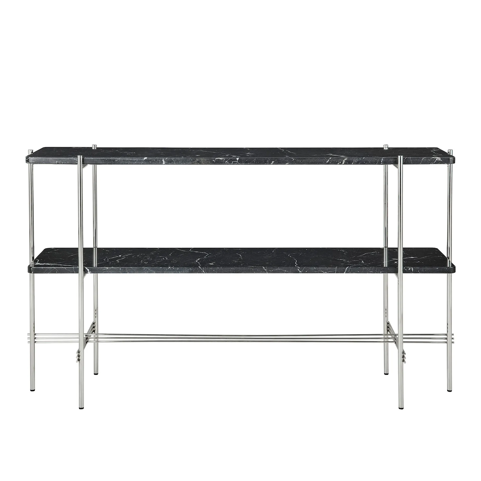 TS Console, 120x30x72, 2 racks Polished Steel Base - Gubi - GamFratesi - NO GA