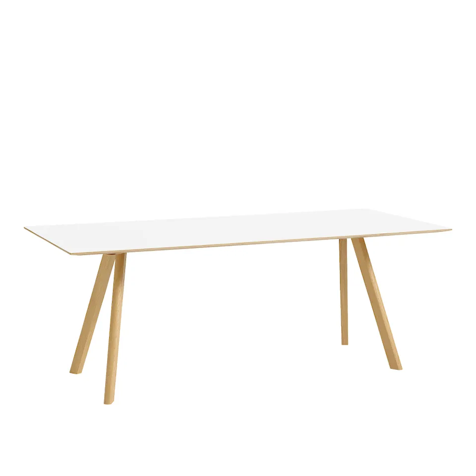 CPH30 2.0 Table Lacquered Oak Frame L200 X W90 X H74 White Laminate Tabletop Lacquered Edge