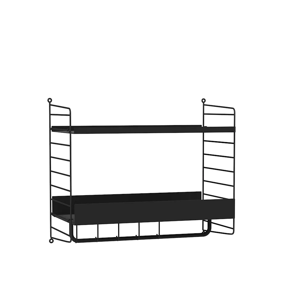Hall hyllsystem G svart/svart