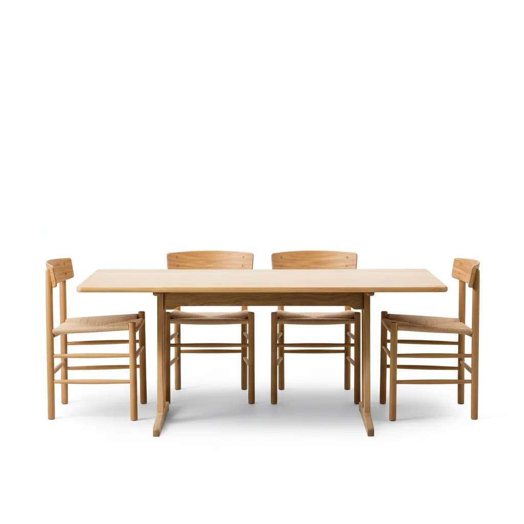 Mogensen C18 matbord & Mogensen J39 matstol 4 st – oljad ek - 1