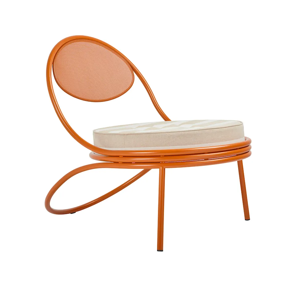 Copacabana Outdoor Lounge Chair - Seat Upholstered, International Orange Base