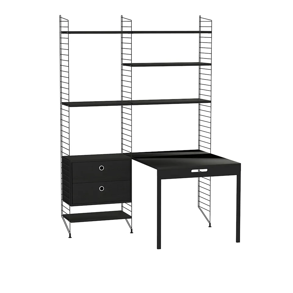 Kontor hyllsystem E svart/svart