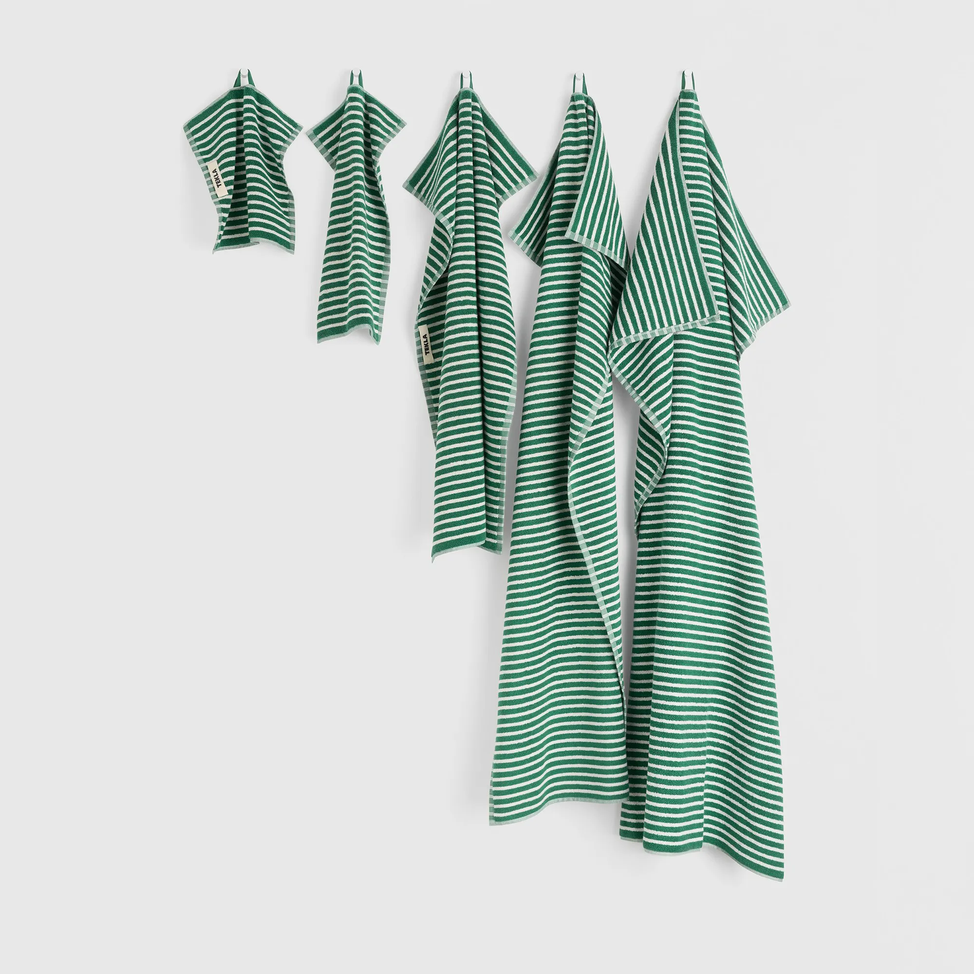 Terry Teal Green Stripes handduk - 3