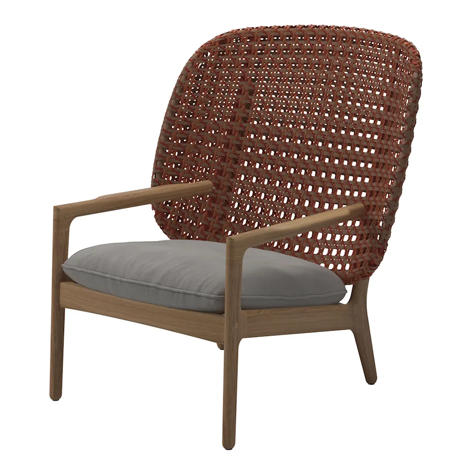 Kay High Back Lounge Chair Copper / Fife Canvas Grey