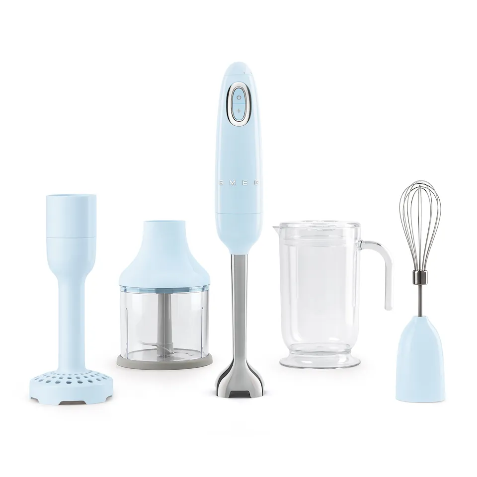 Smeg Hand Blender With Accessories Pastel Blue